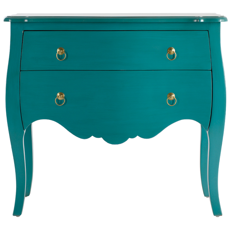 Комод с изогнутыми ножками L.XV CHEST OF DRAWERS Marcelle Тёмно-бирюзовый Бирюзовый Золотой в Орле | Loft Concept 