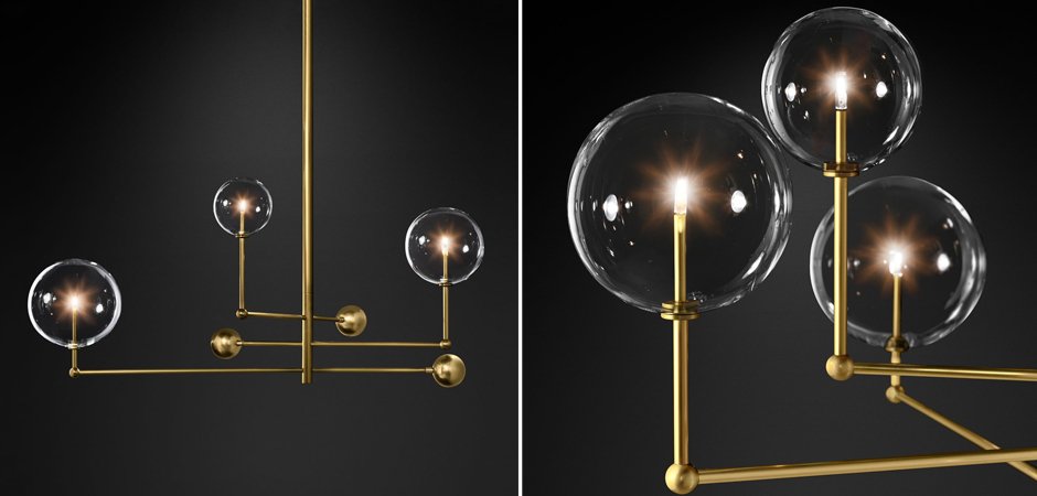 Подвесной светильник Globe Mobile 3 brass Подвесной светильник Globe Mobile 3 brass - Loft-Concept в Орле