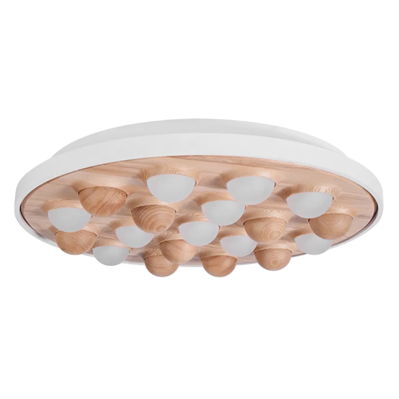 Потолочная люстра PIE White Light wood Древесина Белый Белое матовое стекло Потолочная люстра PIE White Light wood Древесина Белый Белое матовое стекло в Орле | Loft Concept