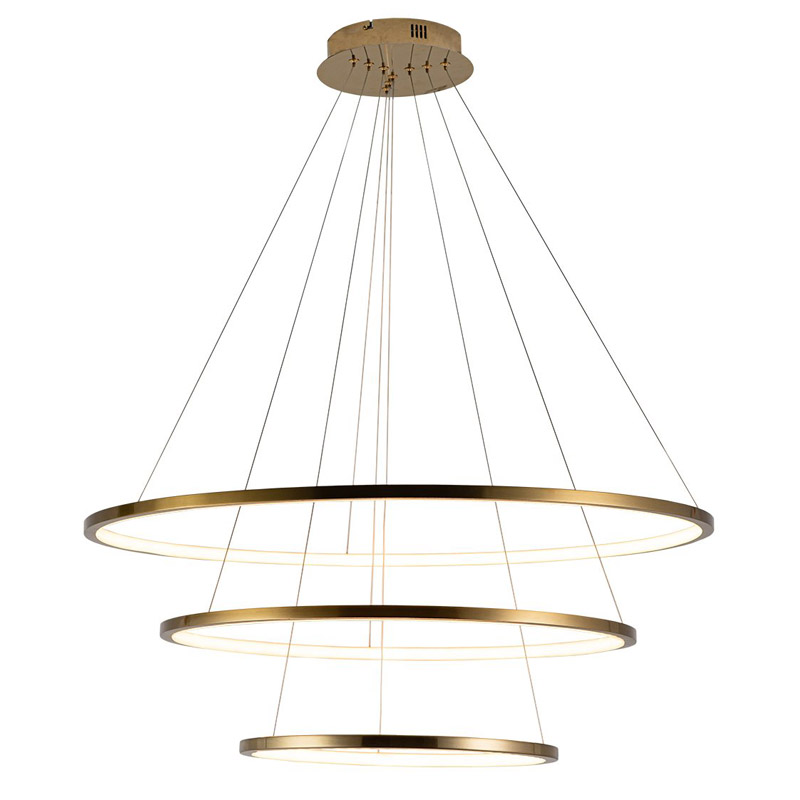 Люстра Ring Horizontal Trio gold Золотой Люстра Ring Horizontal Trio gold Золотой в Орле | Loft Concept