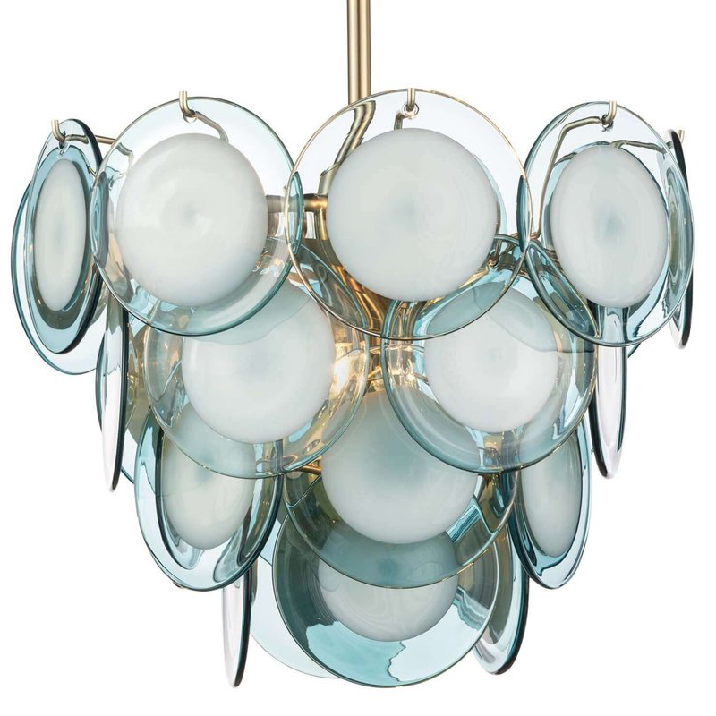 Люстра Ife Aqua Glass Chandelier Золотой Светло-голубой Люстра Ife Aqua Glass Chandelier Золотой Светло-голубой в Орле | Loft Concept