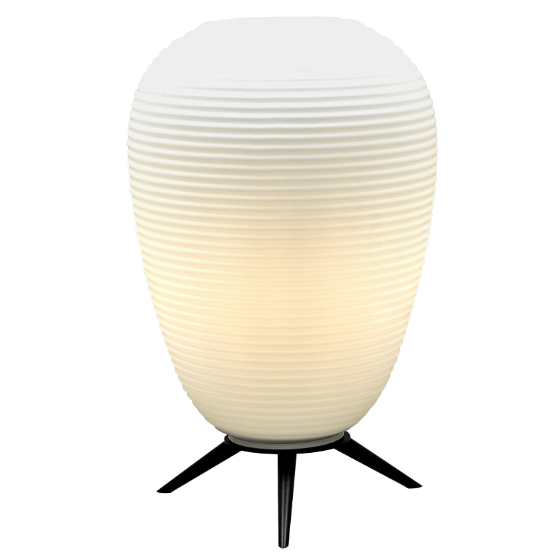 Настольная лампа в японском стиле Muir Glass Paper Lamp Белый Черный Настольная лампа в японском стиле Muir Glass Paper Lamp Белый Черный в Орле | Loft Concept