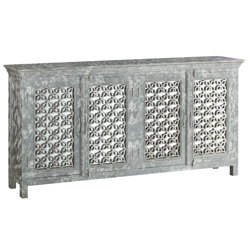 Комод в стиле прованс с декорированным резным фасадом Asger Provence Chest of Drawers Серый в Орле | Loft Concept 