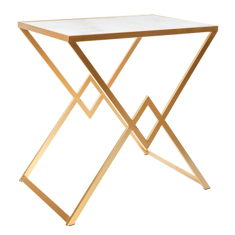 Приставной стол Marble Countertop Table белый мрамор Золотой Белый Приставной стол Marble Countertop Table белый мрамор Золотой Белый в Орле | Loft Concept