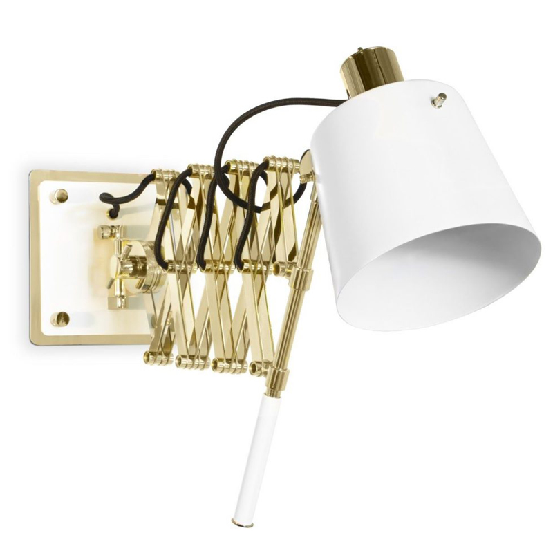 Бра PASTORIUS WALL LAMP White Белый Глянцевое золото Бра PASTORIUS WALL LAMP White Белый Глянцевое золото в Орле | Loft Concept