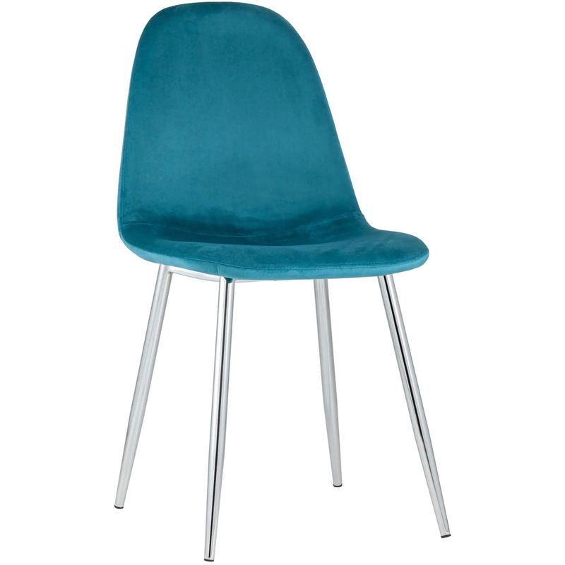 Стул Archie Chair Темно-Бирюзовый Велюр Хромированные ножки Бирюзовый Серебряный Стул Archie Chair Темно-Бирюзовый Велюр Хромированные ножки Бирюзовый Серебряный в Орле | Loft Concept
