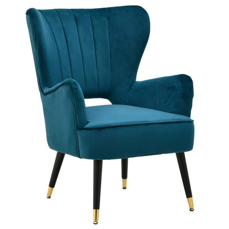 Кресло Drummond Armchairs Blue Морская синь Черный Кресло Drummond Armchairs Blue Морская синь Черный в Орле | Loft Concept