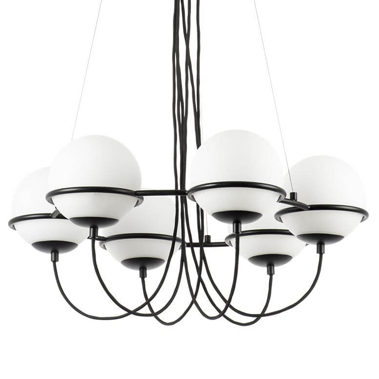 Люстра Melissa Chandelier Black 6 Белый Черный Люстра Melissa Chandelier Black 6 Белый Черный в Орле | Loft Concept