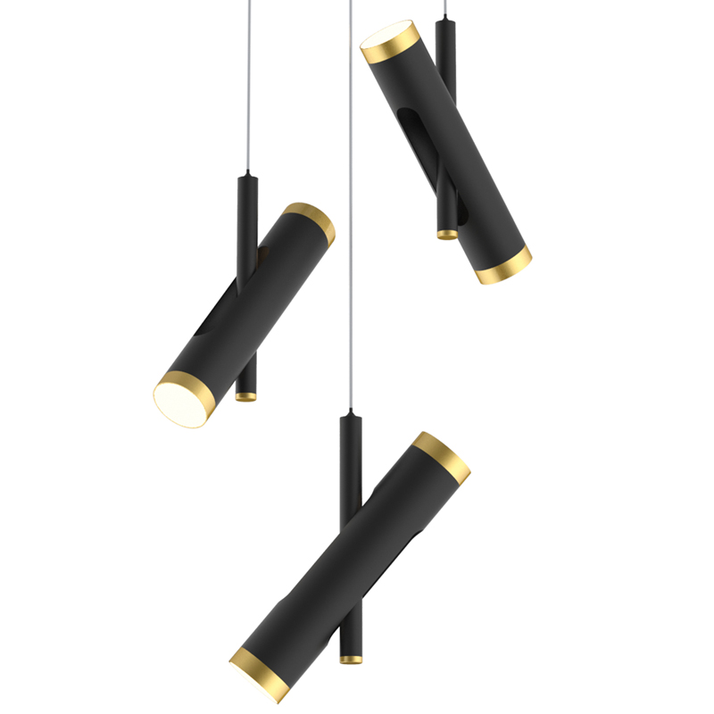 Люстра Rainer Chandelier Trio black Черный Золотой Люстра Rainer Chandelier Trio black Черный Золотой в Орле | Loft Concept