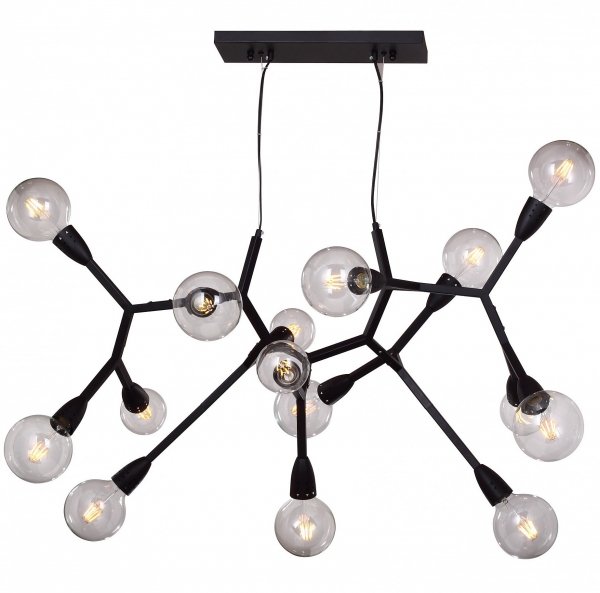 Люстра Polygon Chandelier 15 Black Черный Люстра Polygon Chandelier 15 Black Черный в Орле | Loft Concept