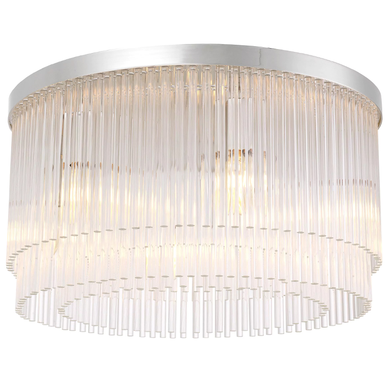 Потолочный светильник Eichholtz Ceiling Lamp Hector Nickel Никель Прозрачное Стекло Потолочный светильник Eichholtz Ceiling Lamp Hector Nickel Никель Прозрачное Стекло в Орле | Loft Concept