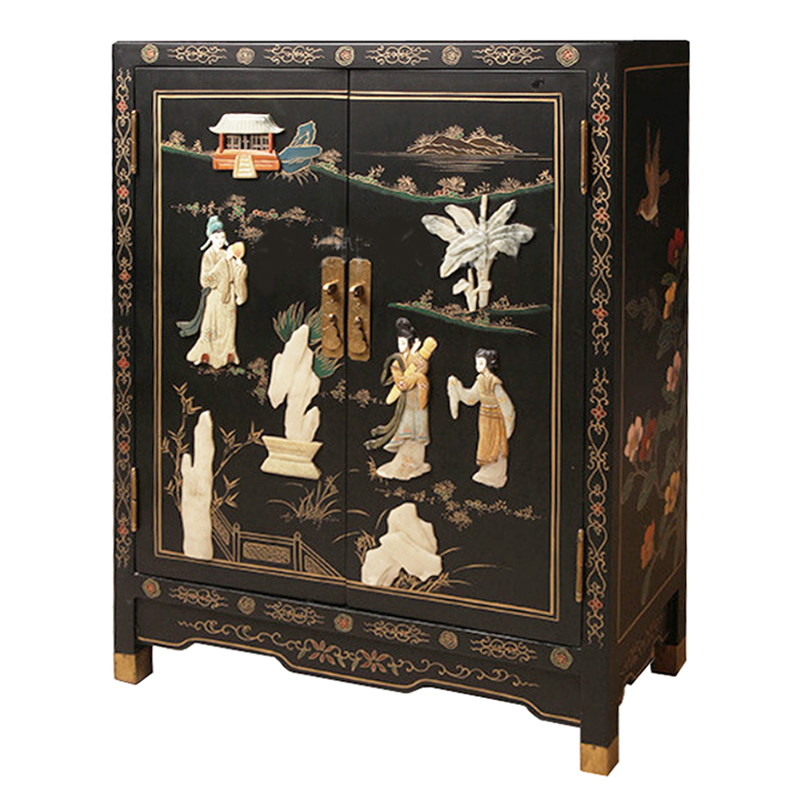 Черный Двухдверный Комод в Китайском стиле с каменным Барельефом Black Chinese Chest of drawers Черный Мульти Черный Двухдверный Комод в Китайском стиле с каменным Барельефом Black Chinese Chest of drawers Черный Мульти в Орле | Loft Concept