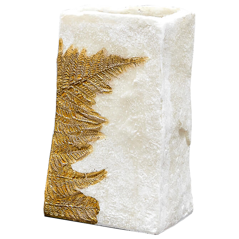 Ваза Ancient Fossil Vase 23 см Белый Золотой Ваза Ancient Fossil Vase 23 см Белый Золотой в Орле | Loft Concept