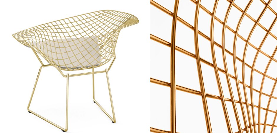 Кресло Bertoia Diamond Chair Gold Кресло Bertoia Diamond Chair Gold - Loft-Concept в Орле