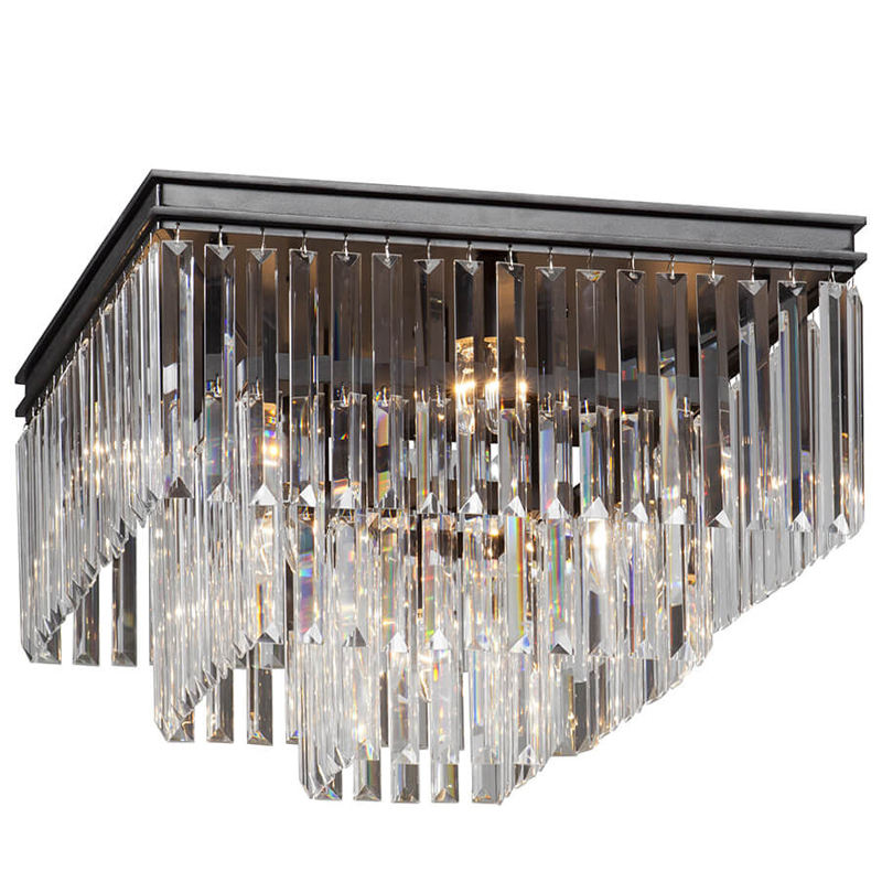 Потолочный светильник ODEON CLEAR GLASS 3-TIER 52 см Черный Потолочный светильник ODEON CLEAR GLASS 3-TIER 52 см Черный в Орле | Loft Concept