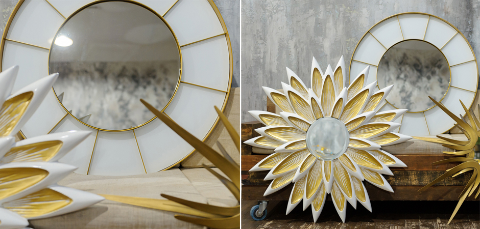Зеркало Sectors Circle Mirror white Зеркало Sectors Circle Mirror white - Loft-Concept в Орле