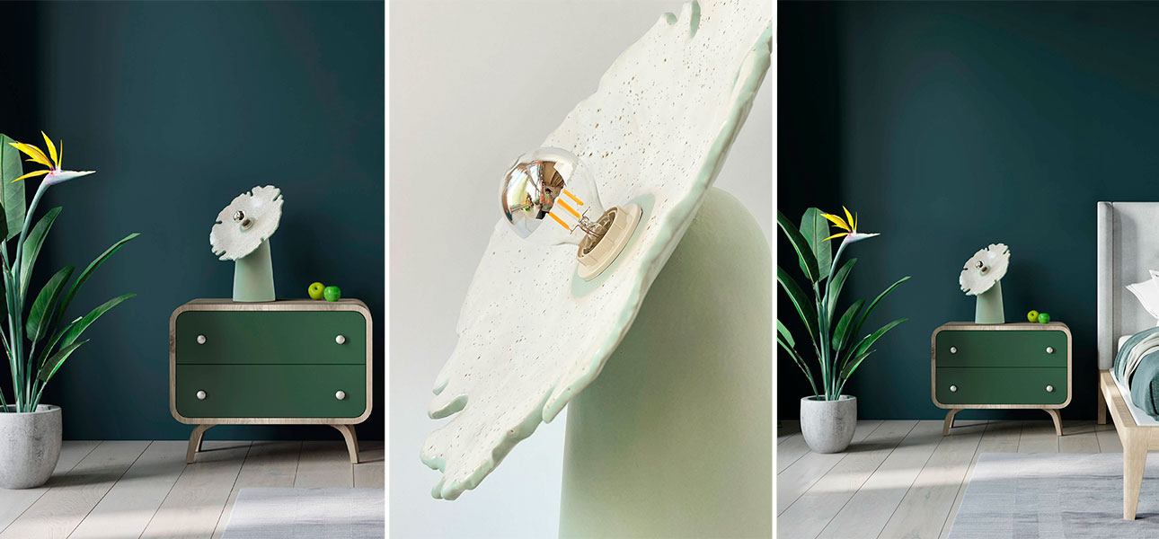 Настольная лампа FLOW medium (мятный) - фото