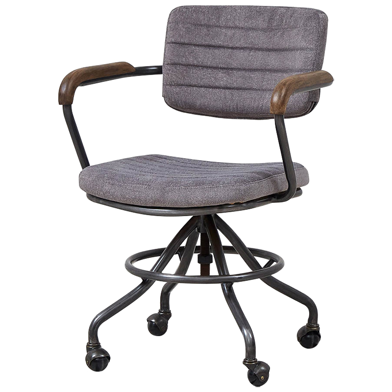 Кресло на колесах Lyndon Chair Серый Коричневый Черный Кресло на колесах Lyndon Chair Серый Коричневый Черный в Орле | Loft Concept