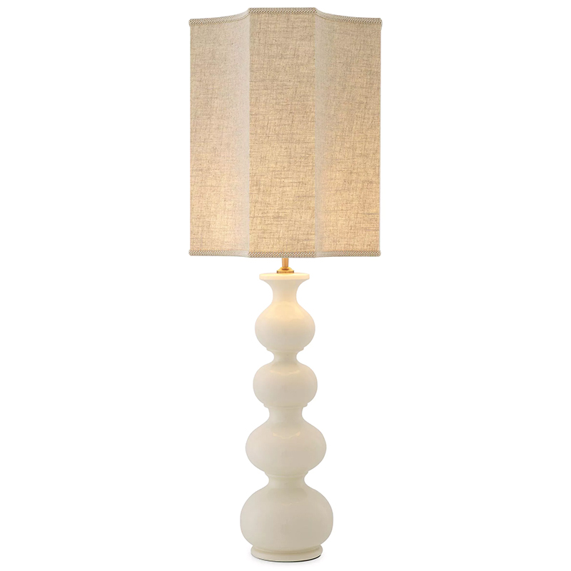 Настольная лампа Eichholtz Table Lamp Mabel Ceramic Бежево-серый Латунь Белый Настольная лампа Eichholtz Table Lamp Mabel Ceramic Бежево-серый Латунь Белый в Орле | Loft Concept