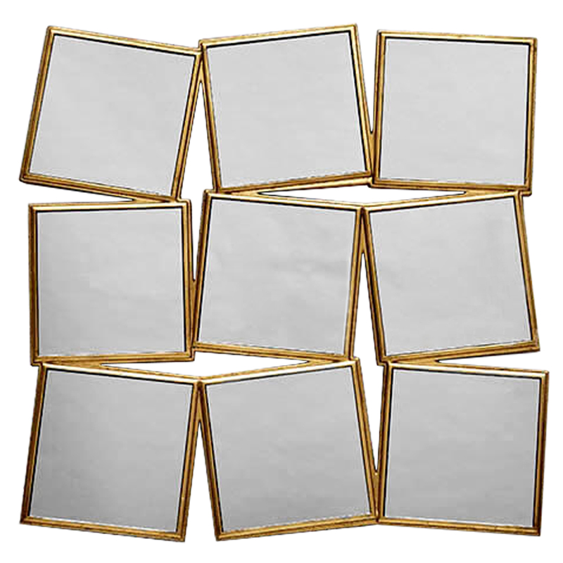 Зеркало Quadraticus Mirror Золотой в Орле | Loft Concept 