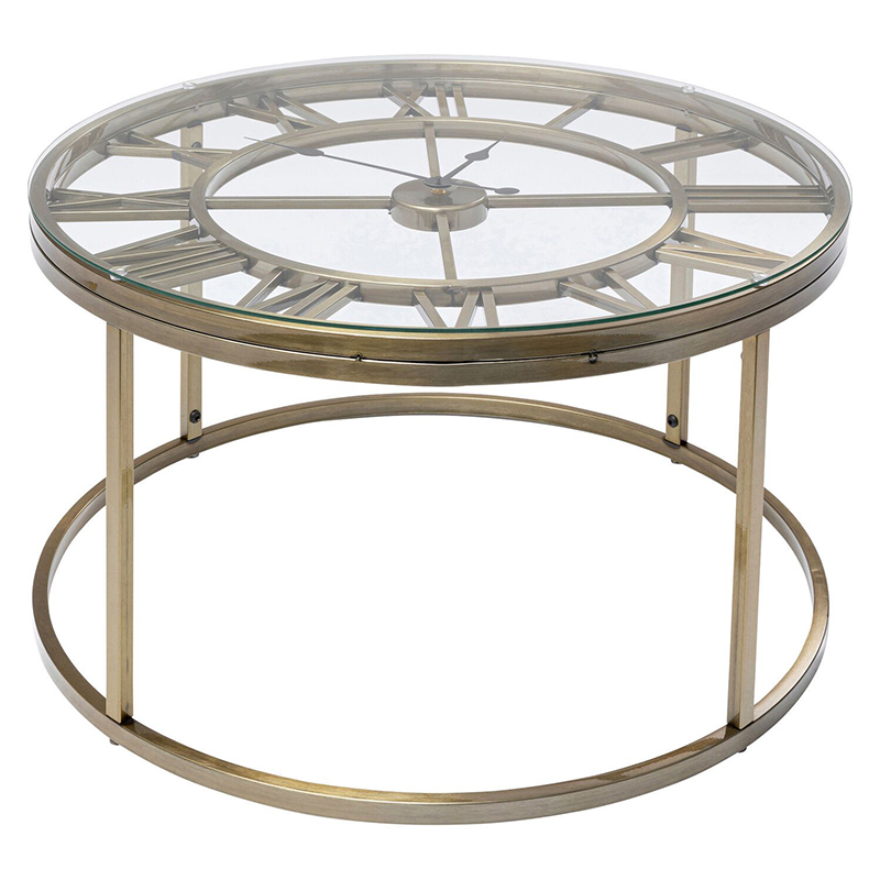 Приставной столик со столешницей Римские часы Roman Clock Латунь Приставной столик со столешницей Римские часы Roman Clock Латунь в Орле | Loft Concept
