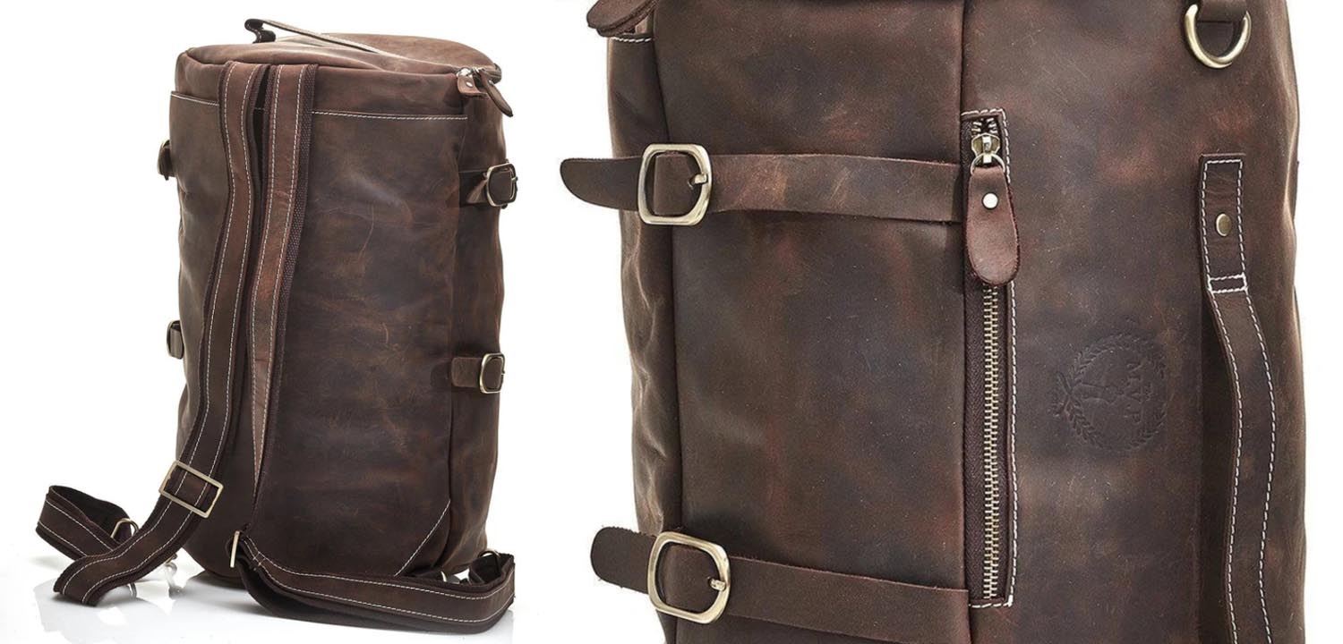 Сумка-рюкзак из коричневой винтажной кожи HERITAGE BROWN LEATHER RUCKSACK - фото №1