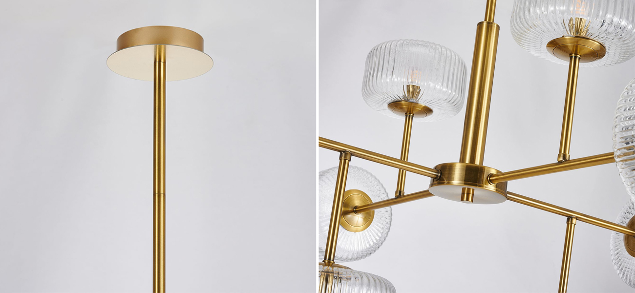 Люстра с рельефными плафонами Blown Glass - фото