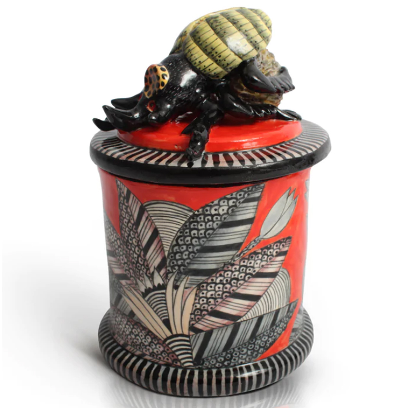 Сосуд с Крышкой красный Dung Beetle Candle Of Hope Красный Серый Сосуд с Крышкой красный Dung Beetle Candle Of Hope Красный Серый в Орле | Loft Concept