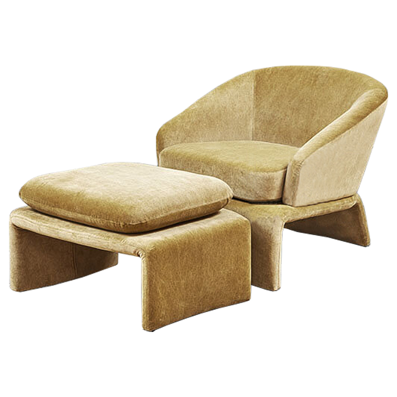 Кресло и пуф Connor Armchair Песочный в Орле | Loft Concept 