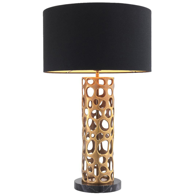 Настольная лампа Eichholtz Table Lamp Dix Brass Черный Винтажная латунь Черный Мрамор Nero Золотой Настольная лампа Eichholtz Table Lamp Dix Brass Черный Винтажная латунь Черный Мрамор Nero Золотой в Орле | Loft Concept