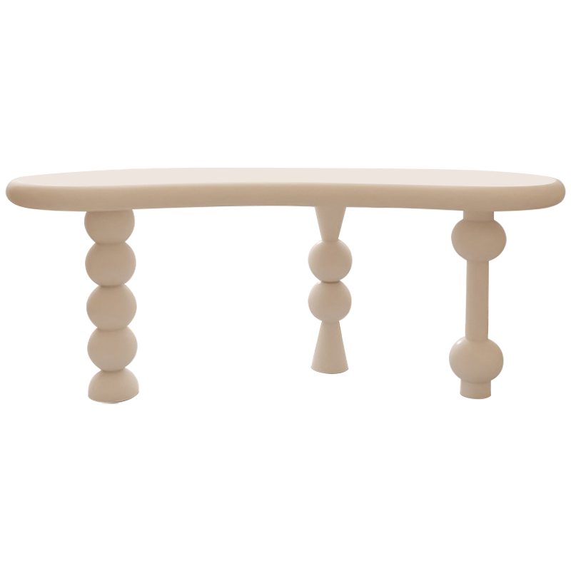 Рабочий стол Zane Unique Shape Desk Бежевый Рабочий стол Zane Unique Shape Desk Бежевый в Орле | Loft Concept