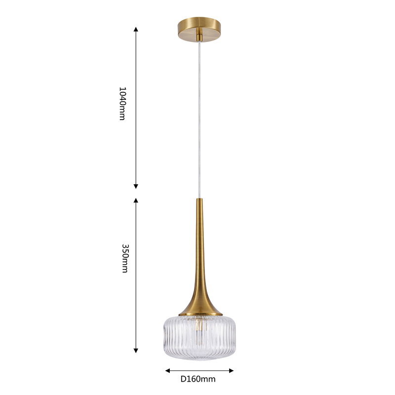 Подвесной светильник Blown Glass с прозрачным рельефным плафоном Подвесной светильник Blown Glass с прозрачным рельефным плафоном в Орле