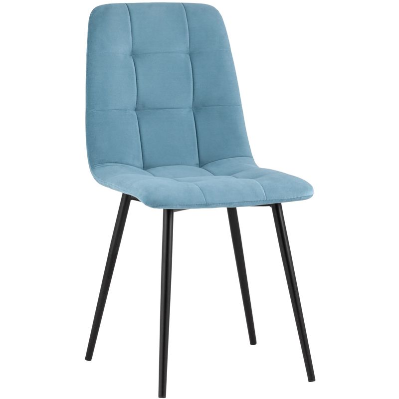 Стул NANCY S-2 Chair Голубой Велюр Голубой пастельный Черный Стул NANCY S-2 Chair Голубой Велюр Голубой пастельный Черный в Орле | Loft Concept