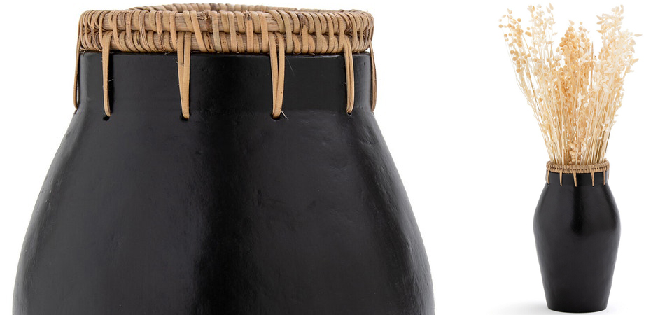 Ваза Ceramic Vase & Rattan D15 Ваза Ceramic Vase & Rattan D15 - Loft-Concept в Орле