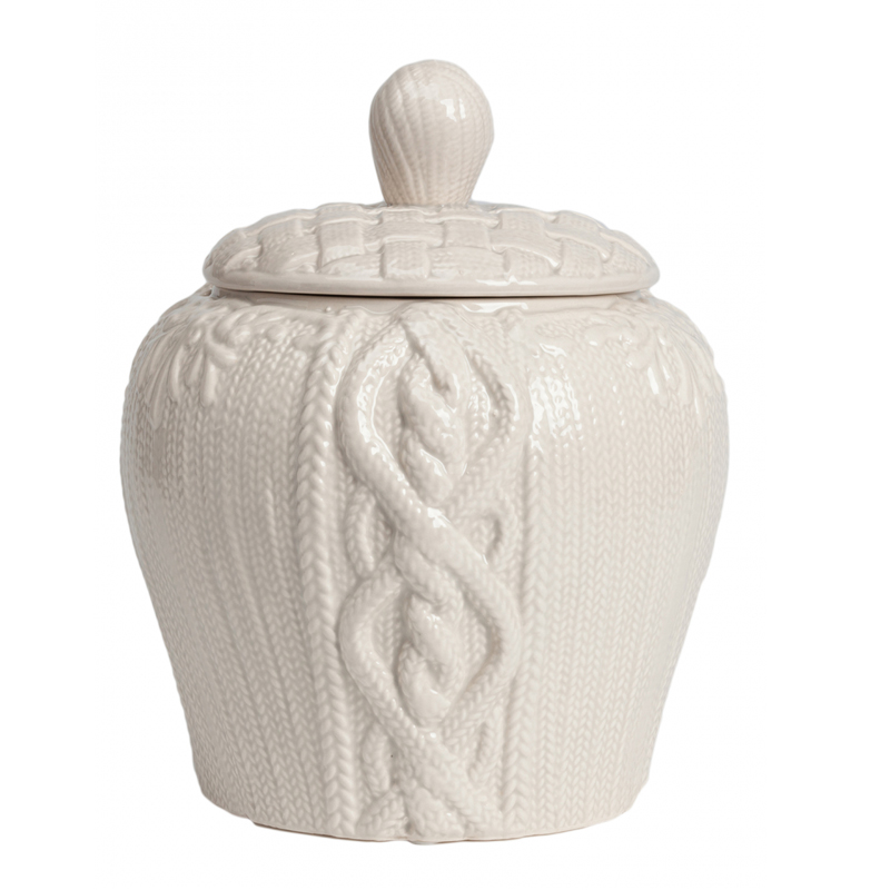 Ваза Knitted Pattern с крышкой Белый Ваза Knitted Pattern с крышкой Белый в Орле | Loft Concept