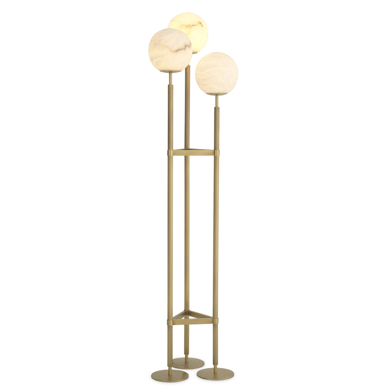 Торшер Eichholtz Floor Lamp Fiori Латунь Белый в Орле | Loft Concept 