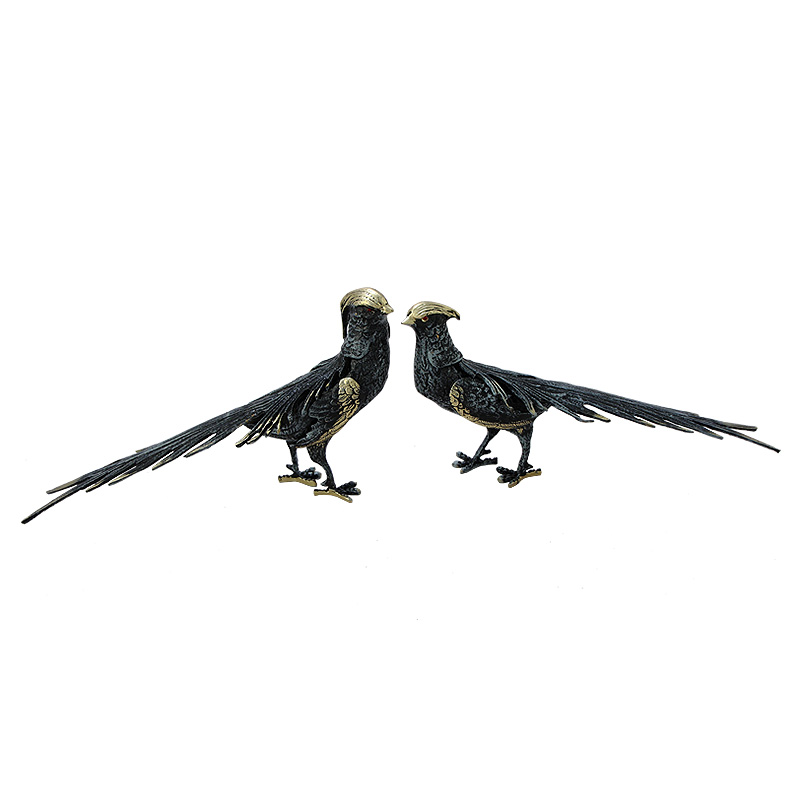 Статуэтка бронзовая пара Фазаны синие Bronze Birds Бронза Синий Статуэтка бронзовая пара Фазаны синие Bronze Birds Бронза Синий в Орле | Loft Concept