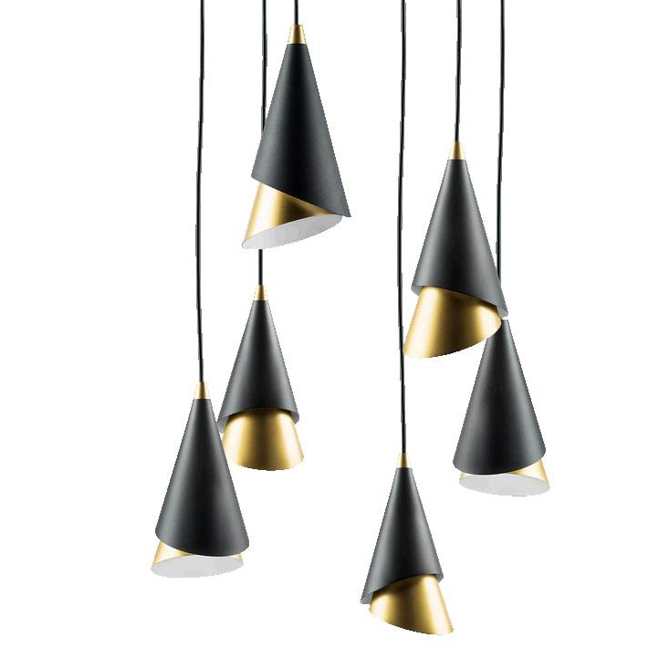 Люстра Lucio Black and Gold 6 Черный Золотой Люстра Lucio Black and Gold 6 Черный Золотой в Орле | Loft Concept
