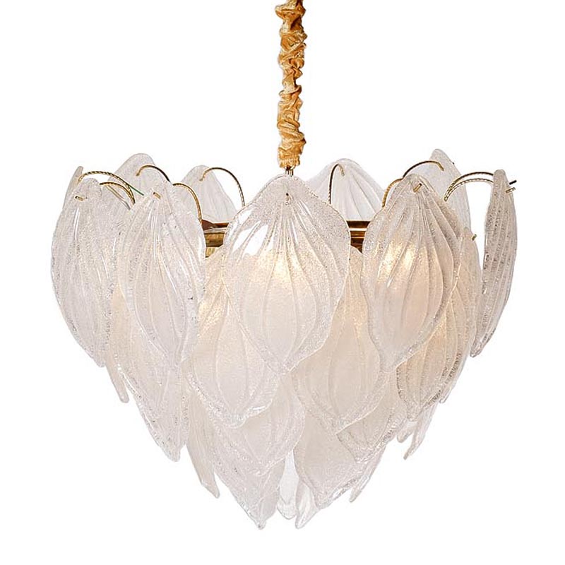 Люстра Textured Glass Chandelier Petal 8 Глянцевое золото Люстра Textured Glass Chandelier Petal 8 Глянцевое золото в Орле | Loft Concept