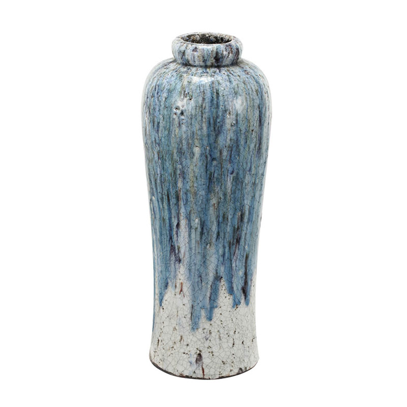 Ваза Terracotta Vase blue-white high Белый Голубой в Орле | Loft Concept 