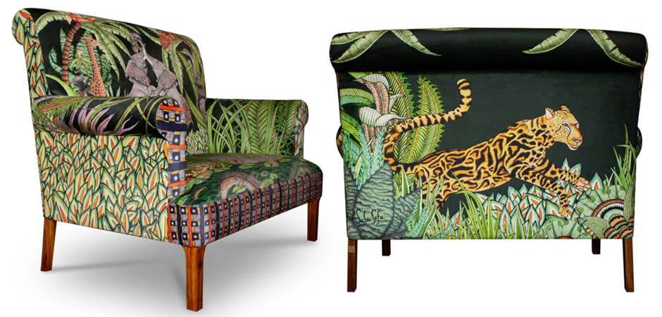 Диван Ardmore Design Sabie Sofa in Tanzanite Зеленый Тропический Орнамент Диван Ardmore Design Sabie Sofa in Tanzanite Зеленый Тропический Орнамент - Loft-Concept в Орле