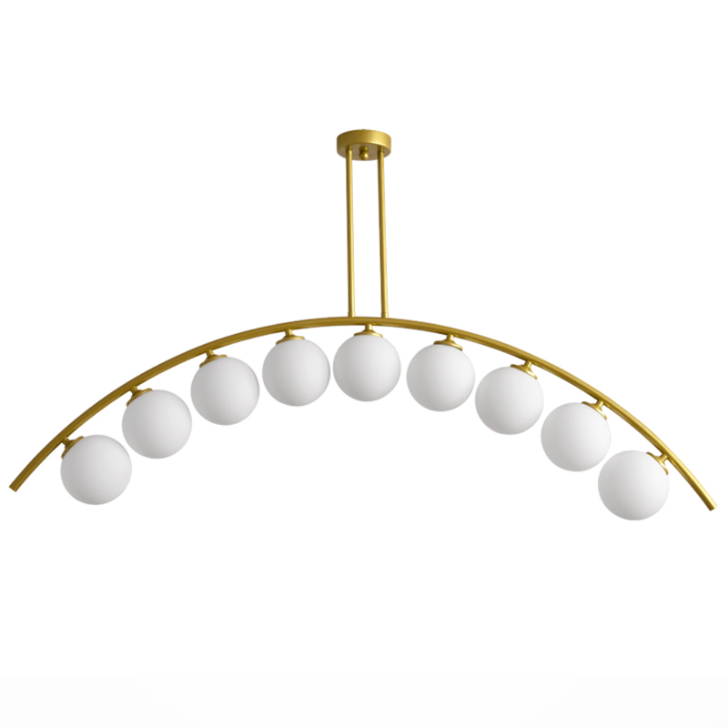 Светильник Ceiling lamp arc and balls Золотой Белое матовое стекло в Орле | Loft Concept 