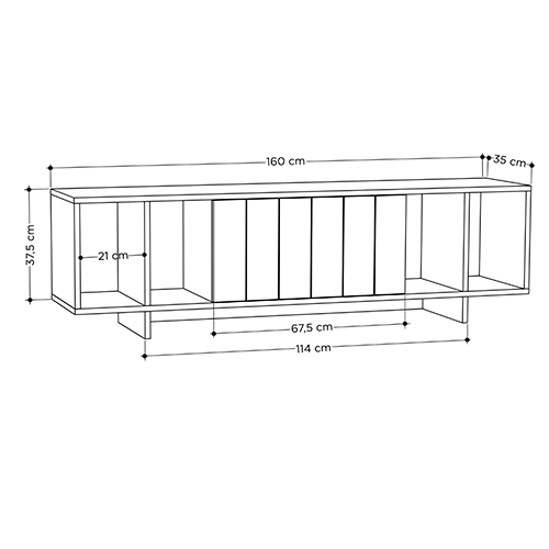 ТВ-тумба с откидной дверцей и 4-мя полками ZITANO TV STAND OAK ТВ-тумба с откидной дверцей и 4-мя полками ZITANO TV STAND OAK в Орле