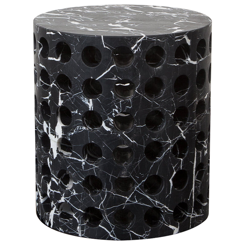 Приставной стол Perforated Side Table дизайн Kelly Wearstler Черный Мрамор Nero Черно-белый Приставной стол Perforated Side Table дизайн Kelly Wearstler Черный Мрамор Nero Черно-белый в Орле | Loft Concept