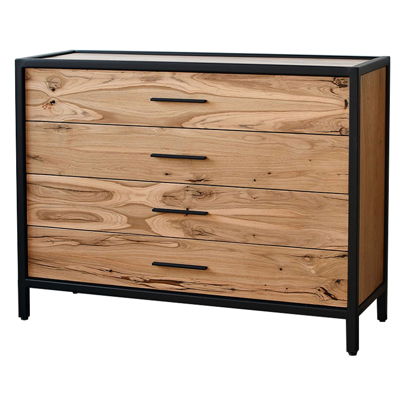 Комод в стиле лофт Irvine Industrial Metal Rust Chest of Drawers Древесина Черный в Орле | Loft Concept 