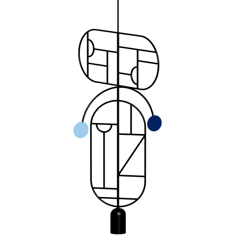 Подвесной Светильник Lines & Dots Home Adventures LDS09 Черный матовый Синий Голубой в Орле | Loft Concept 