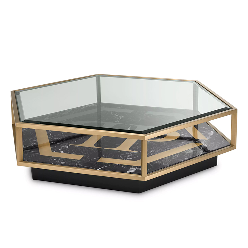 Кофейный стол Philipp Plein Coffee Table Falcon View Прозрачное Стекло Черный Золотой Кофейный стол Philipp Plein Coffee Table Falcon View Прозрачное Стекло Черный Золотой в Орле | Loft Concept