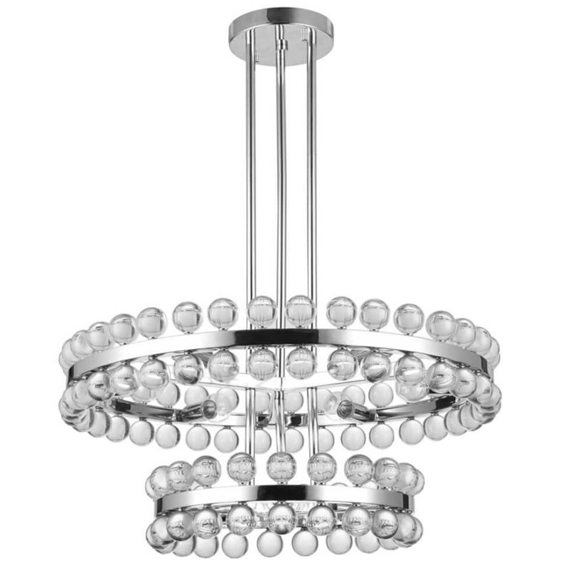 Sacramento Transparent Balls Two Circle Chandelier  Хром Прозрачный в Орле | Loft Concept 