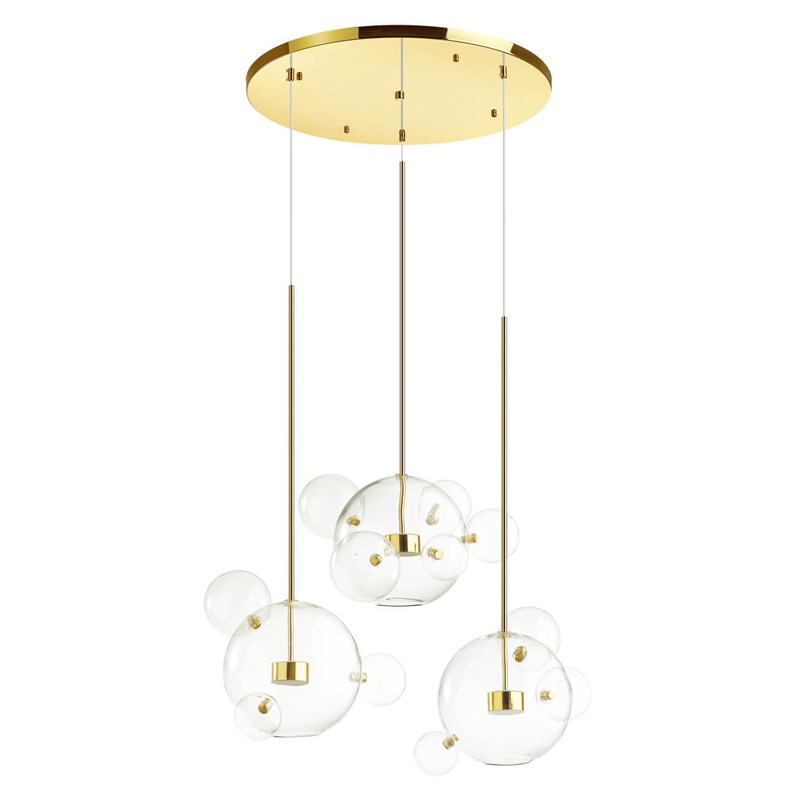 Люстра Transparent Bubble Chandelier Gold Circle Глянцевое золото Прозрачный Люстра Transparent Bubble Chandelier Gold Circle Глянцевое золото Прозрачный в Орле | Loft Concept