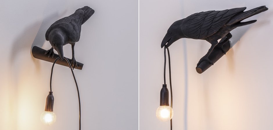 Бра Seletti Bird Lamp Black Looking Бра Seletti Bird Lamp Black Looking - Loft-Concept в Орле